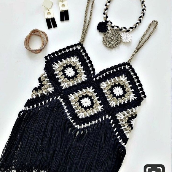 Granny Square vintage boho top - Picture 6 of 8